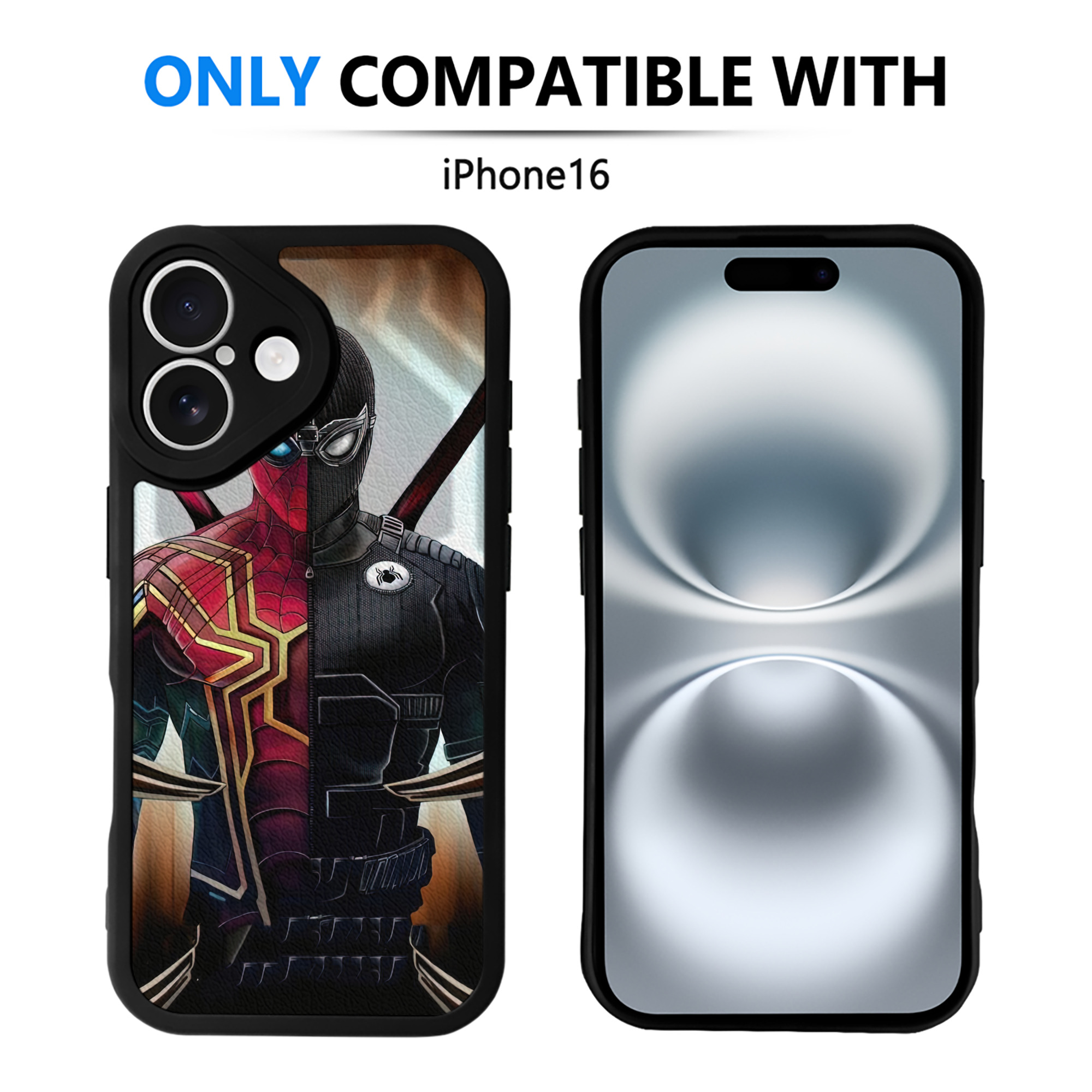 Spider Man スパイダーマン 【iPhone 16シリーズ対応】シリコンスマホケース（レザー調） 材質：シリコン